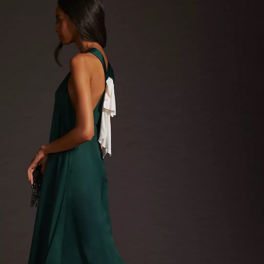 Maeve bow-back halter midi dress